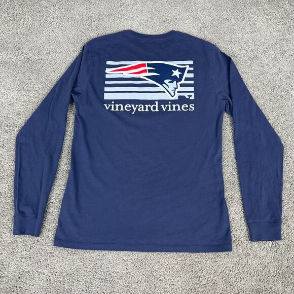 Vineayard Vines Other - New England Patriots Shirt Mens Small Blue Vineyard Vines Long Sleeve Pocket Tee